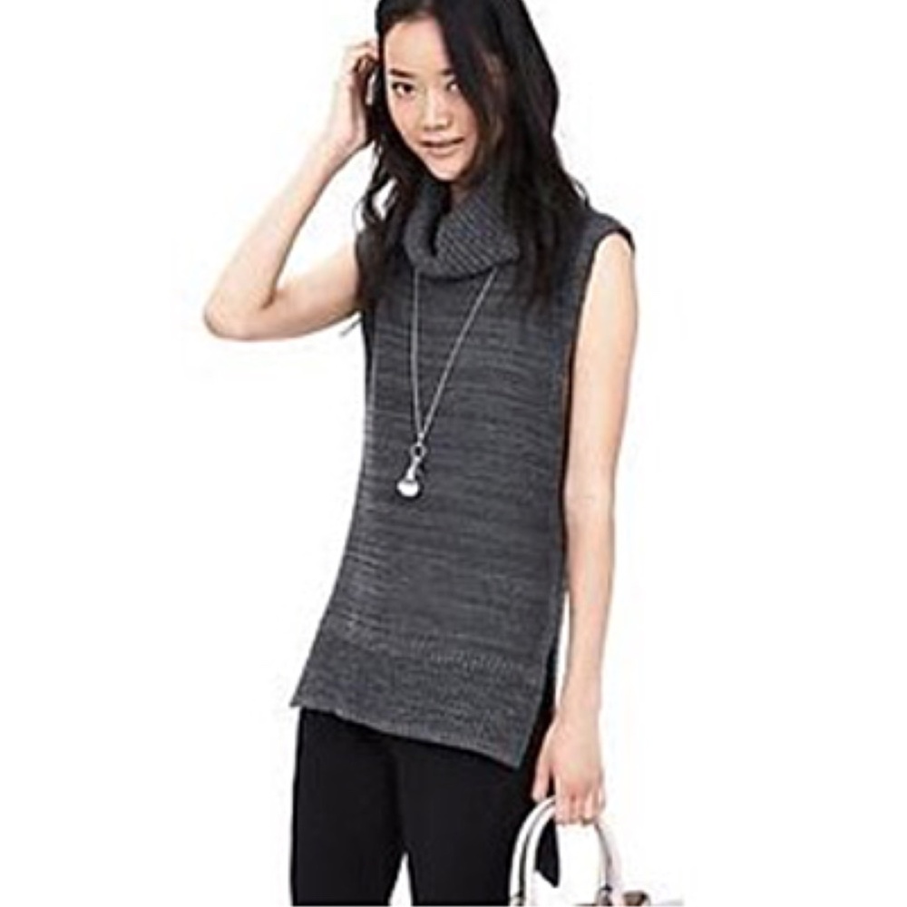 BANANA REPUBLIC Womens Sweater Vest Black Gray M
